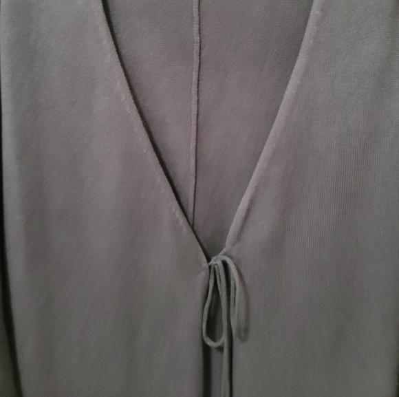 Tahari Charcoal Gray Gunther Dolman Sleeve Cotton Blend Cardigan Size Medium - Picture 8 of 15